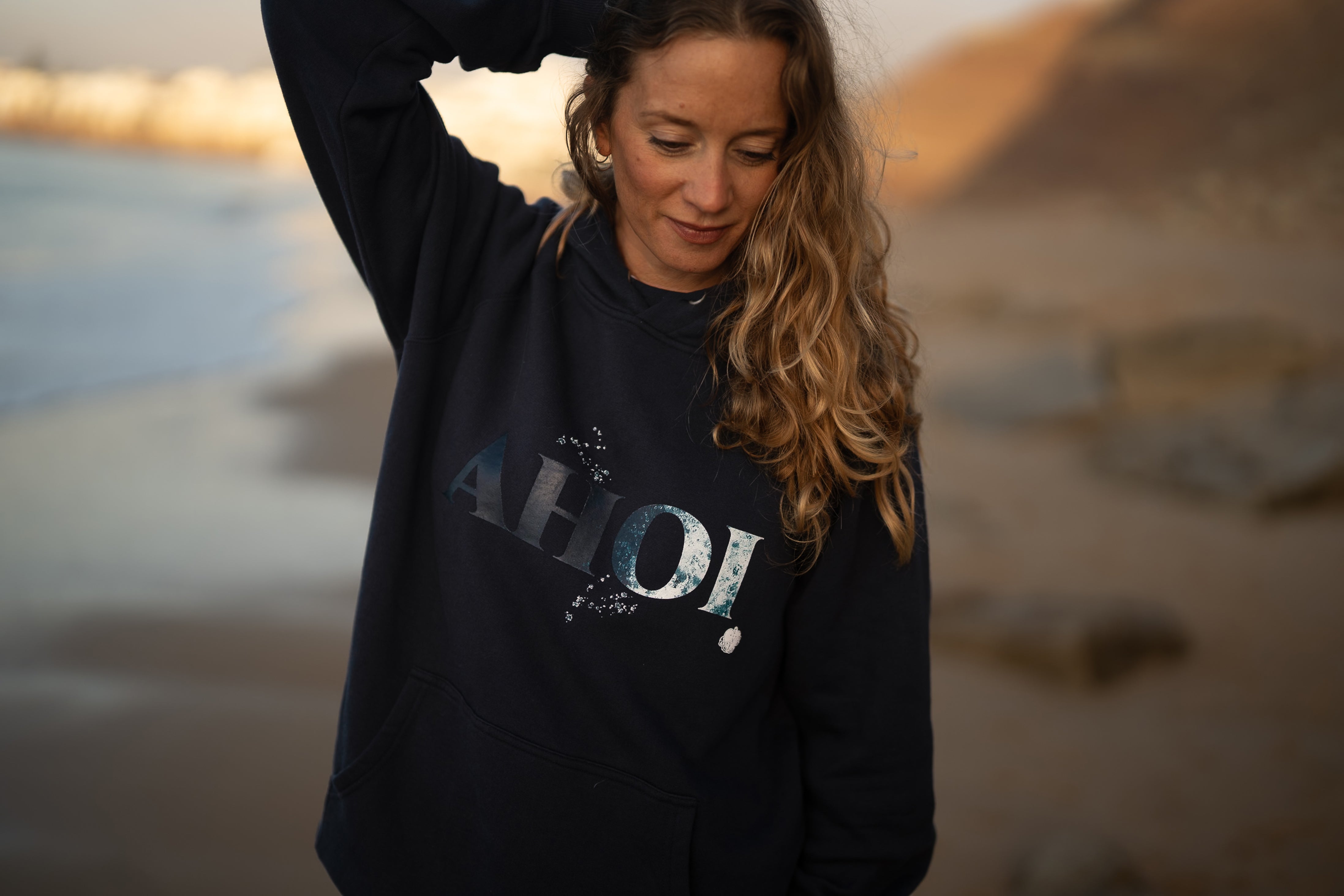Kapuzenpullover AHOI Navy | ankerherz.de