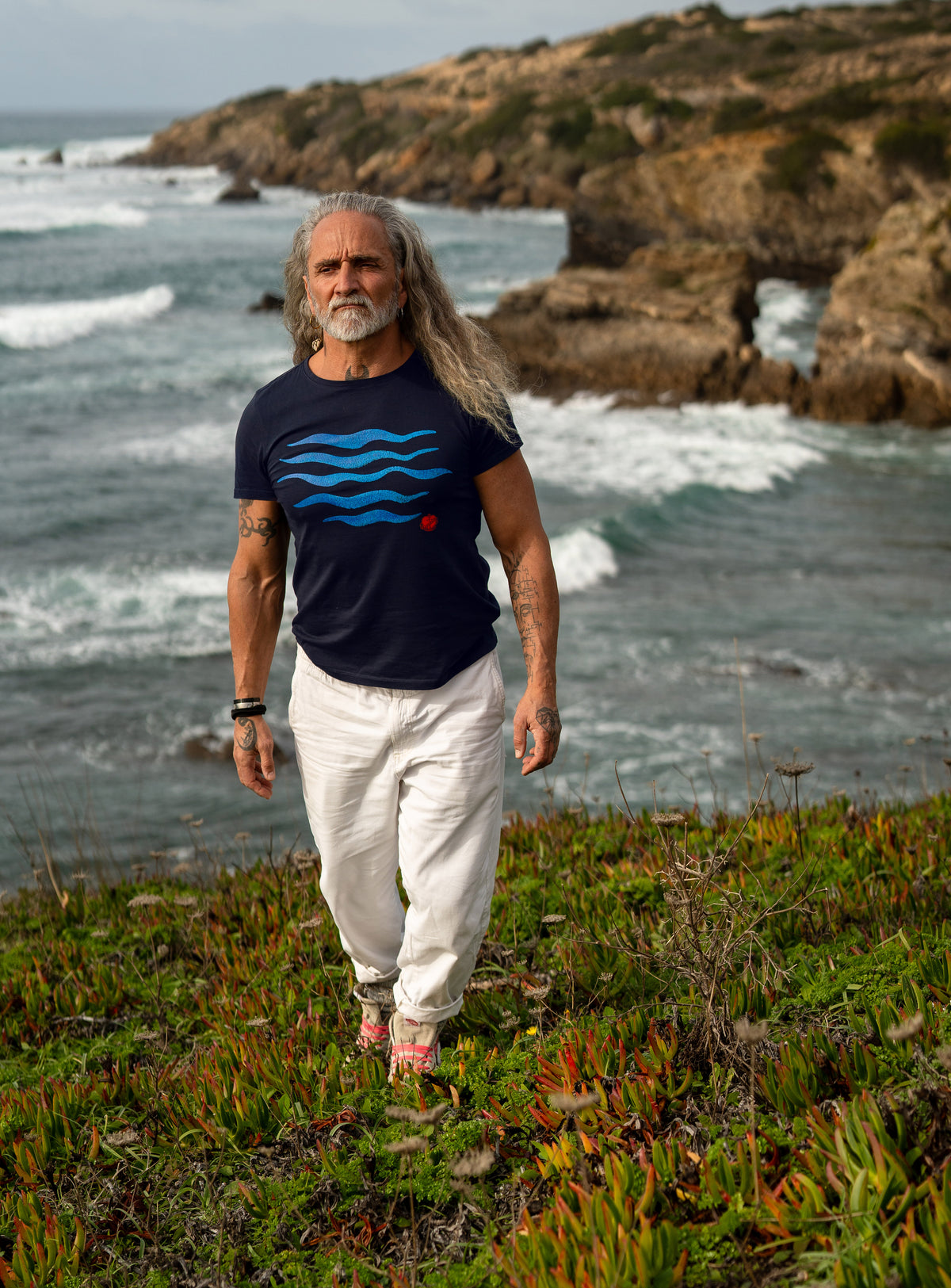 T-Shirt Waves navy