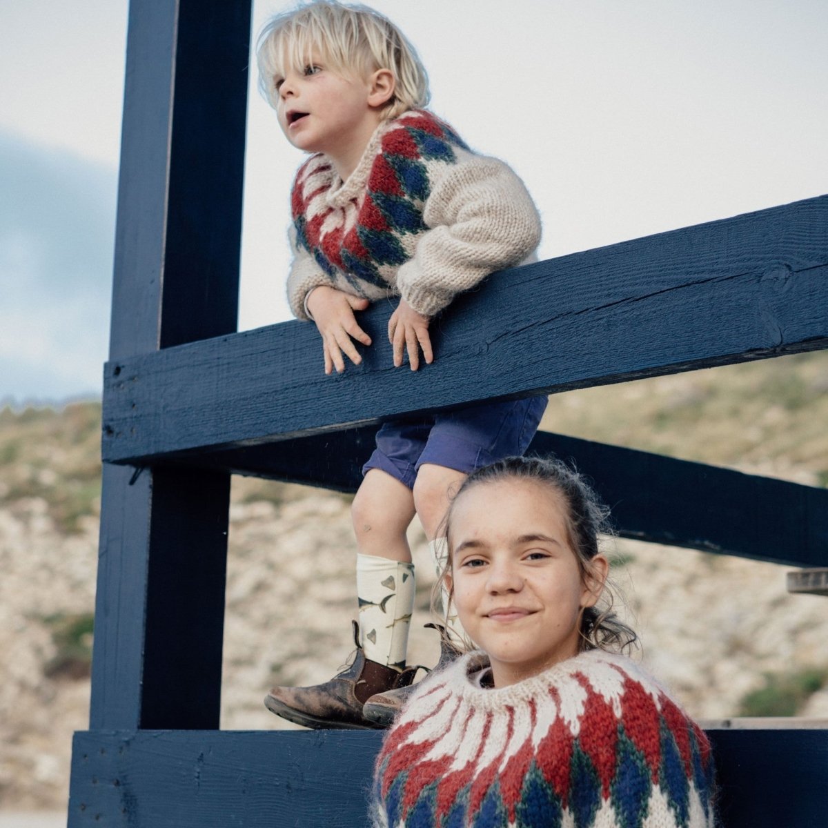 Islandpullover für Kinder in Beige - Ankerherz Verlag