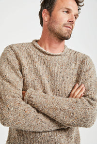 Tweed Strickpullover – Haferfarbe