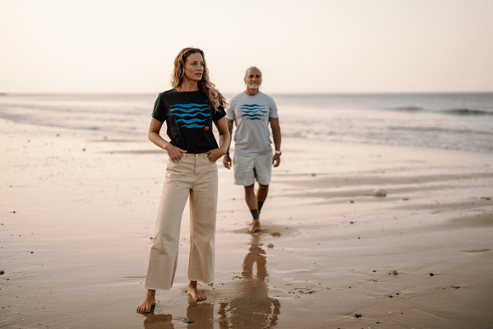 Frauen T-Shirt Waves navy | ankerherz.de