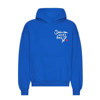 Hoodie "Dahinten wird's hell" – Royalblau  | ankerherz.de